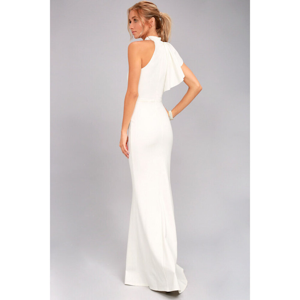 Lulus Margaux White One-shoulder Maxi Dress - Size L